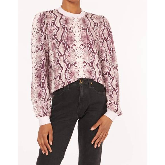 NEW CAMI NYC roberta sweatshirt in berry snake - Picture 1 of 3
